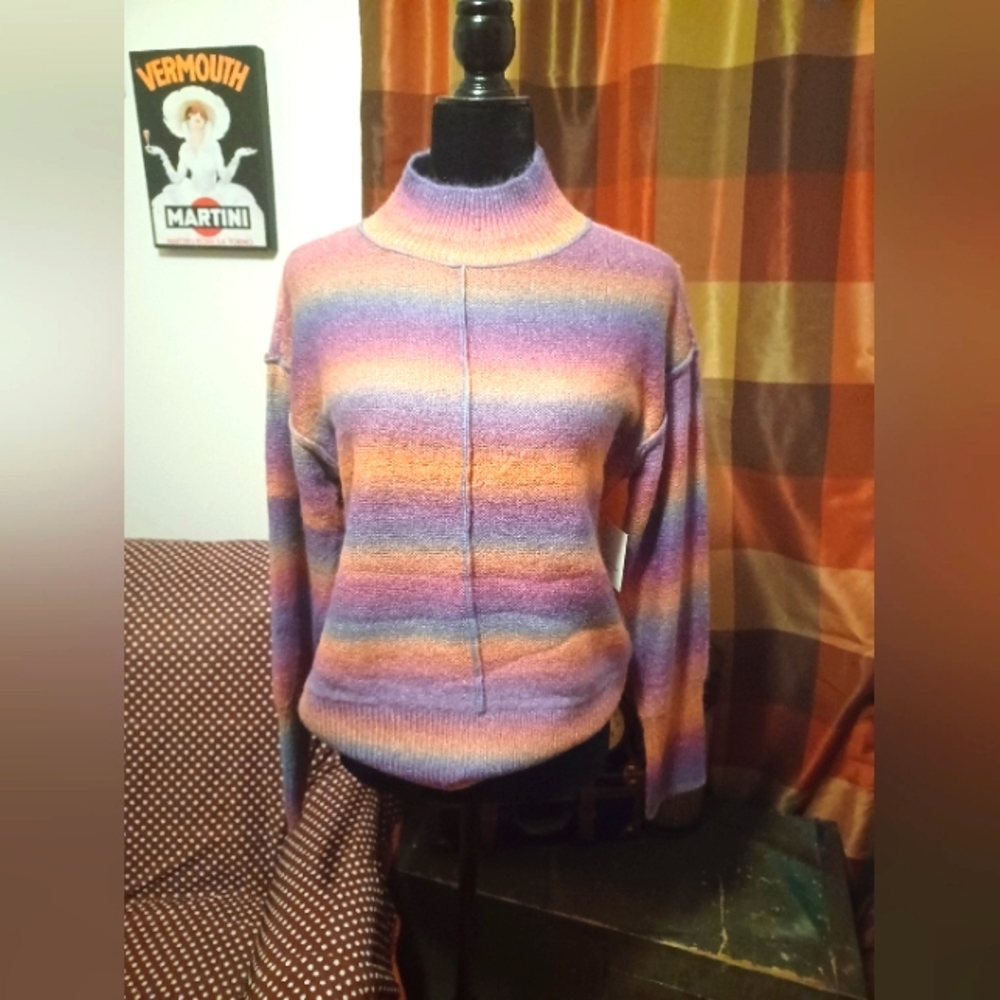 Ombre Sweater Mock-Turtle